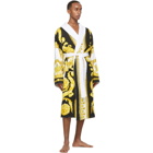 Versace White and Gold Crete De Fleur Robe