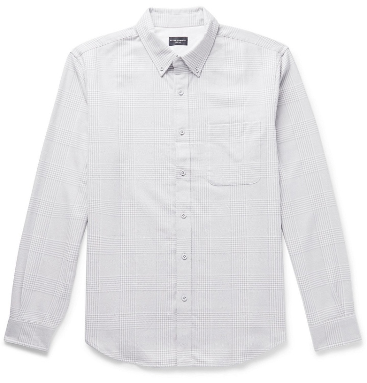 Photo: Club Monaco - Slim-Fit Button-Down Collar Prince of Wales Checked Cotton Shirt - White