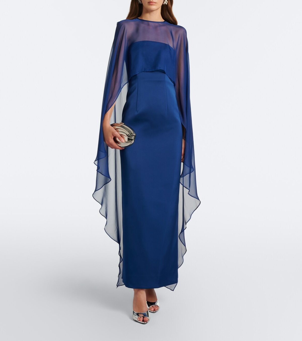 Simkhai Fiora caped organza-trimmed gown