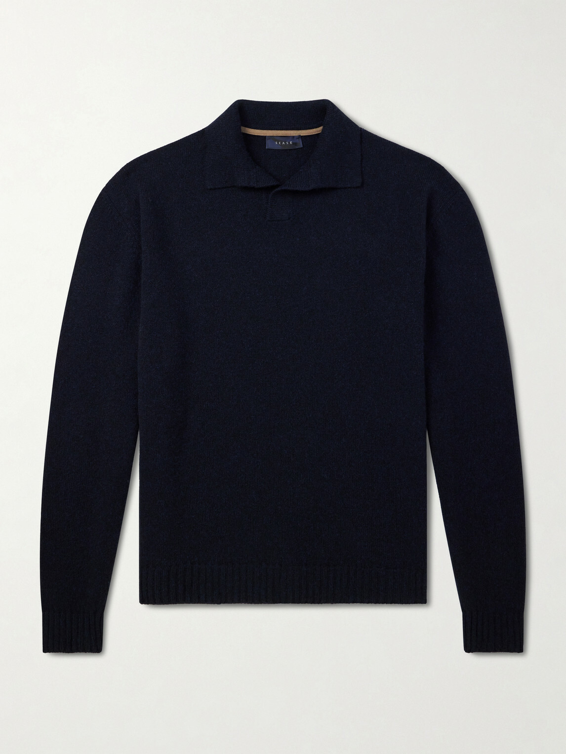 SEASE - Cashmere Wool-Blend Polo Sweater - Blue
