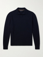 SEASE - Cashmere Wool-Blend Polo Sweater - Blue
