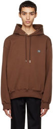 Solid Homme Brown Embroidered Hoodie