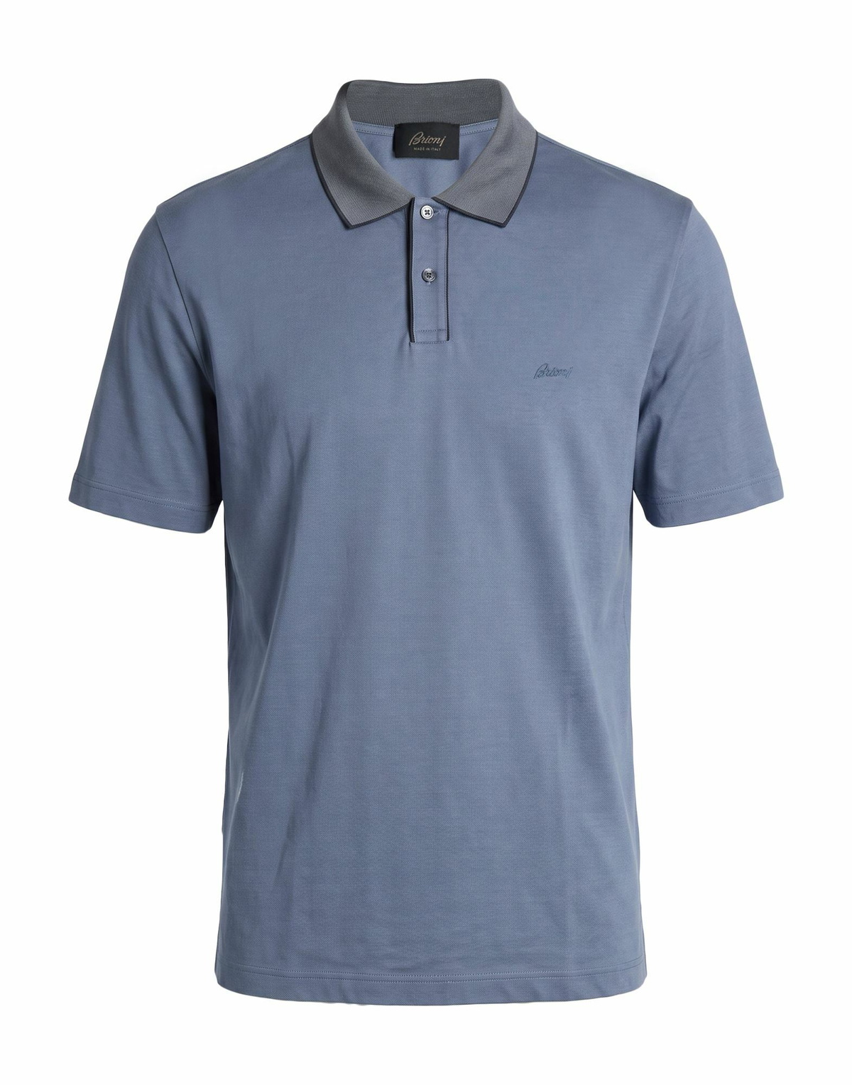 Brioni Mens Polo shirt Slate in Blue