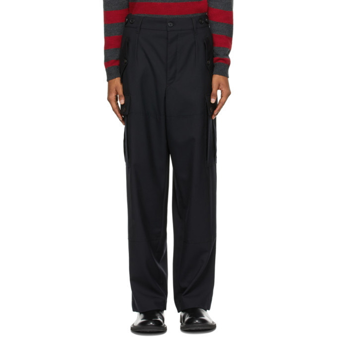 Photo: Loewe Black Wool Cargo Pocket Trousers