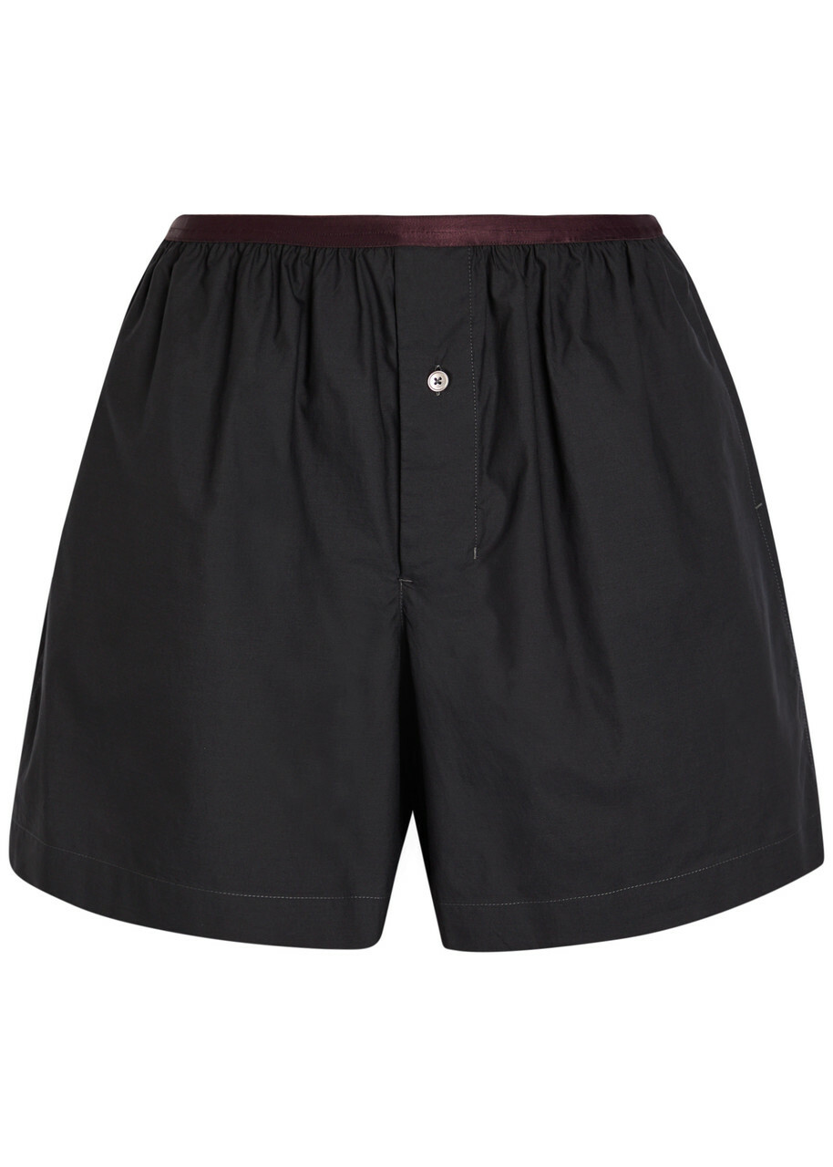 Lemaire Cotton and Silk-blend Boxer Shorts Charcoal