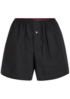 Lemaire Cotton and Silk-blend Boxer Shorts Charcoal