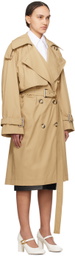 Sportmax Beige Ricamo Trench Coat