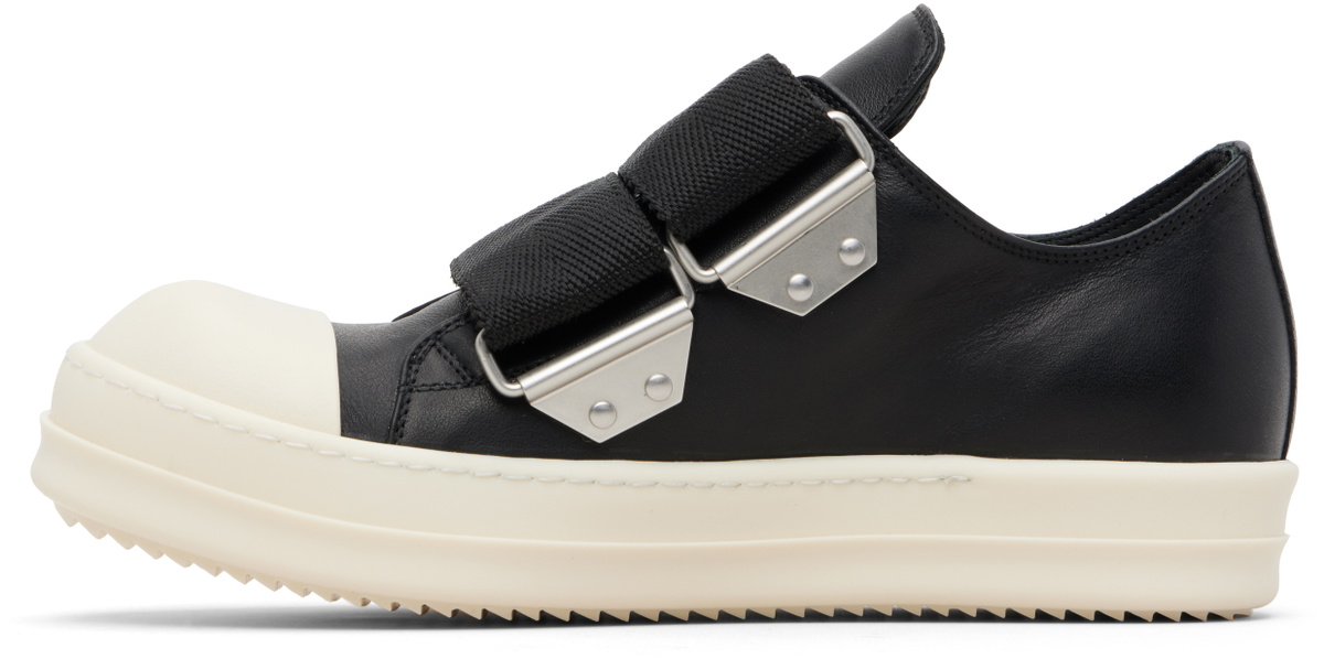 Rick Owens Black Temple Strap Low Sneakers