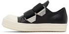 Rick Owens Black Temple Strap Low Sneakers