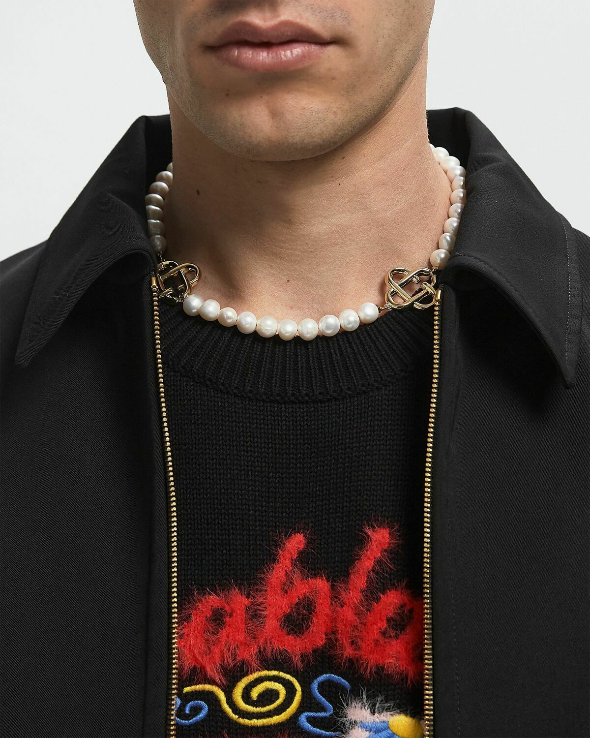 Casablanca MEDIUM PEARL LOGO NECKLACE Mens Jewellery