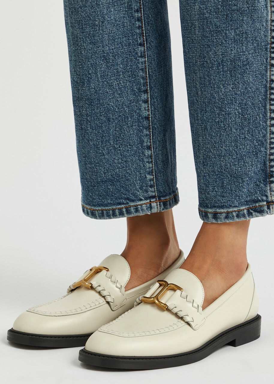 Chloe Marcie Leather Loafers White