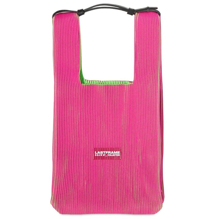 Photo: LASTFRAME Women's Two Tone Okamochi Bag Medium in Fuchsia Pink/Neon Green