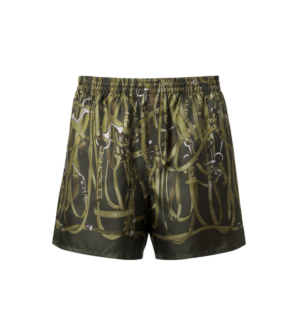Gucci - Wide-Leg Webbing-Trimmed Satin-Twill Shorts - Men - Black