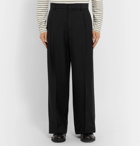 Loewe - Black Wide-Leg Pleated Wool-Twill Trousers - Black