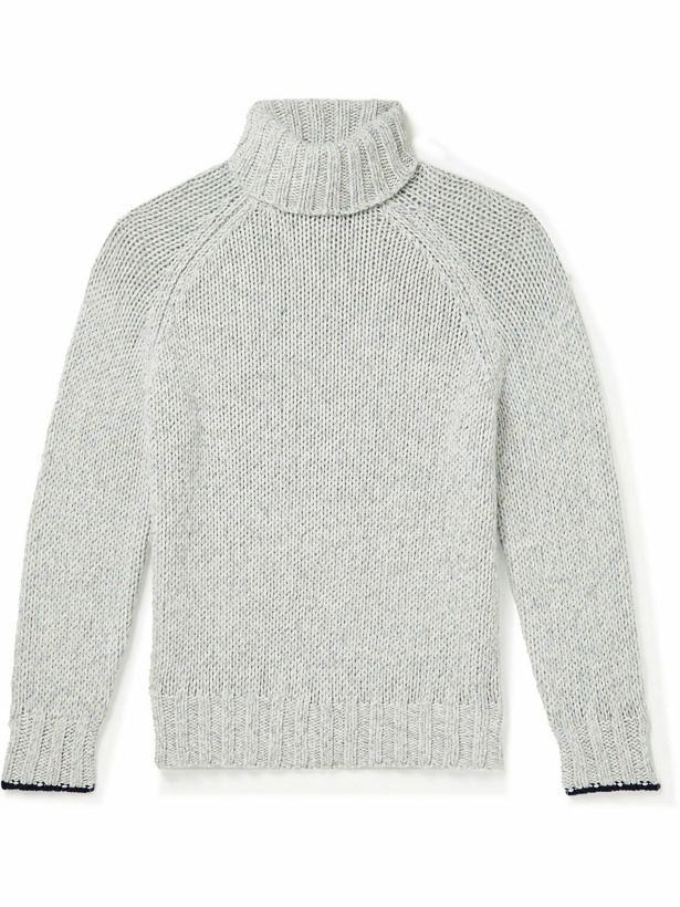 Photo: Brunello Cucinelli - Virgin Wool, Cashmere and Silk-Blend Rollneck Sweater - Gray