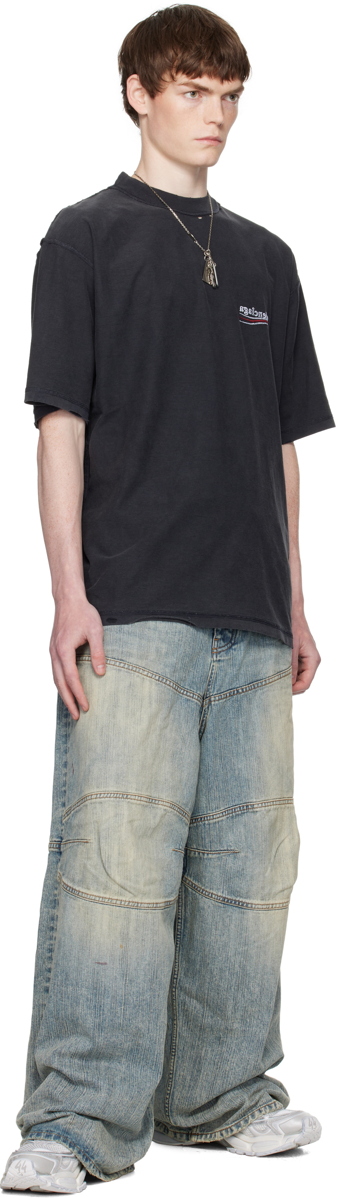Balenciaga Gray Political Campaign Inside-Out T-shirt