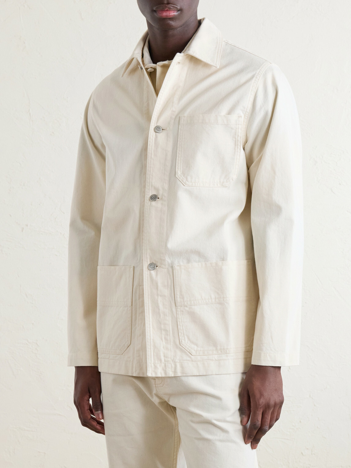 Drake's - Denim Overshirt - Neutrals