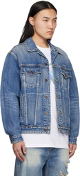We11done Blue Washed Denim Jacket