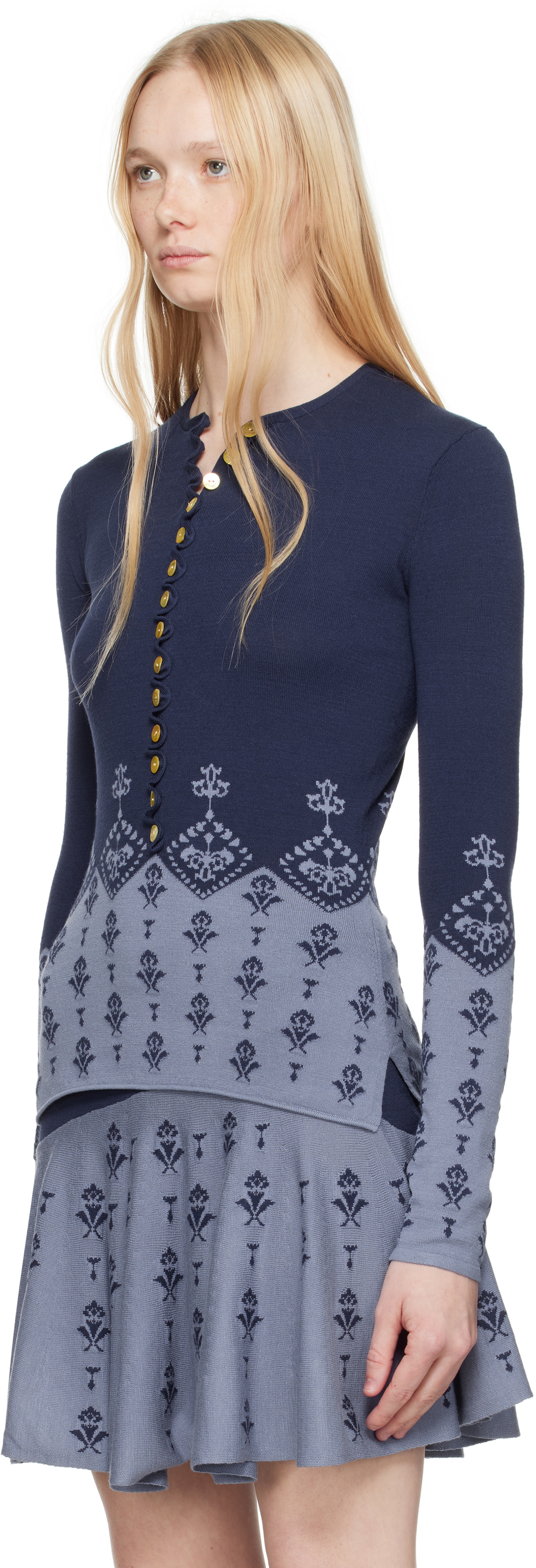 Conner Ives Blue Sock Long Sleeve Henley