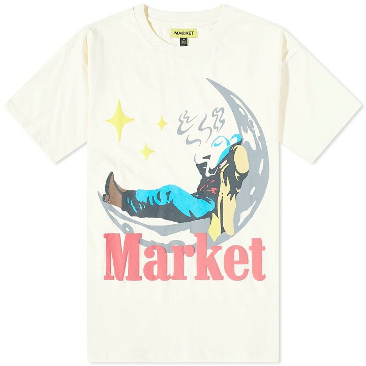Photo: MARKET Men's Man on Moon T-Shirt in Cream