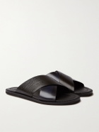 Berluti - Sifnos Scritto Leather Sandals - Black