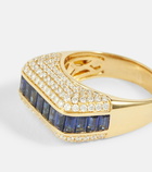 Rainbow K Empress 18kt gold ring with diamonds and sapphires