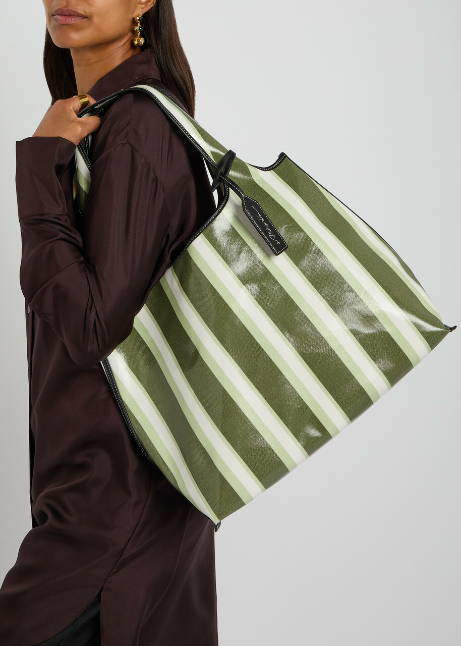 3.1 Phillip Lim Dual Stripe Market Tote - Green - One Size