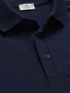 ETRO - Logo-Embroidered Cotton-Piqué Polo Shirt - Blue
