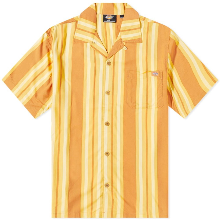 Photo: Dickies Men's Lynnwood Stripe Vacation Shirt in Pale Banana