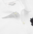 Alexander McQueen - Embroidered Cotton-Piqué Polo Shirt - White