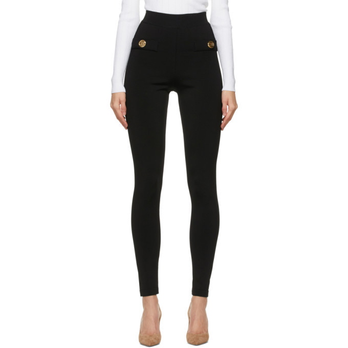 Photo: Balmain Black Viscose Zipped Leggings