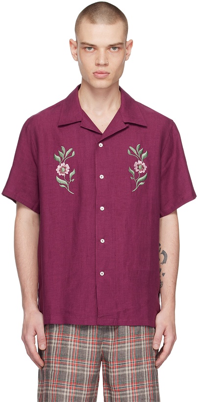 Photo: De Bonne Facture Purple Embroidered Shirt