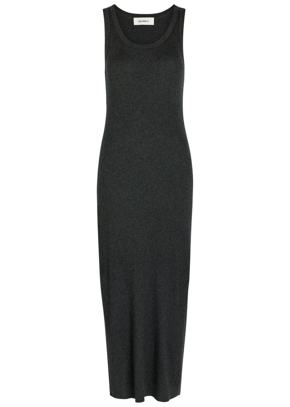 Photo: Lisa Yang Lexie Cotton and Cashmere-blend Midi Dress Grey