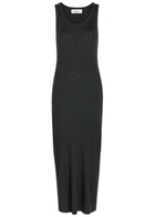 Lisa Yang Lexie Cotton and Cashmere-blend Midi Dress Grey