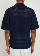 Che Desiderio Open-knit Cotton Shirt Navy