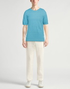 120% Lino Mens Sweater Azure