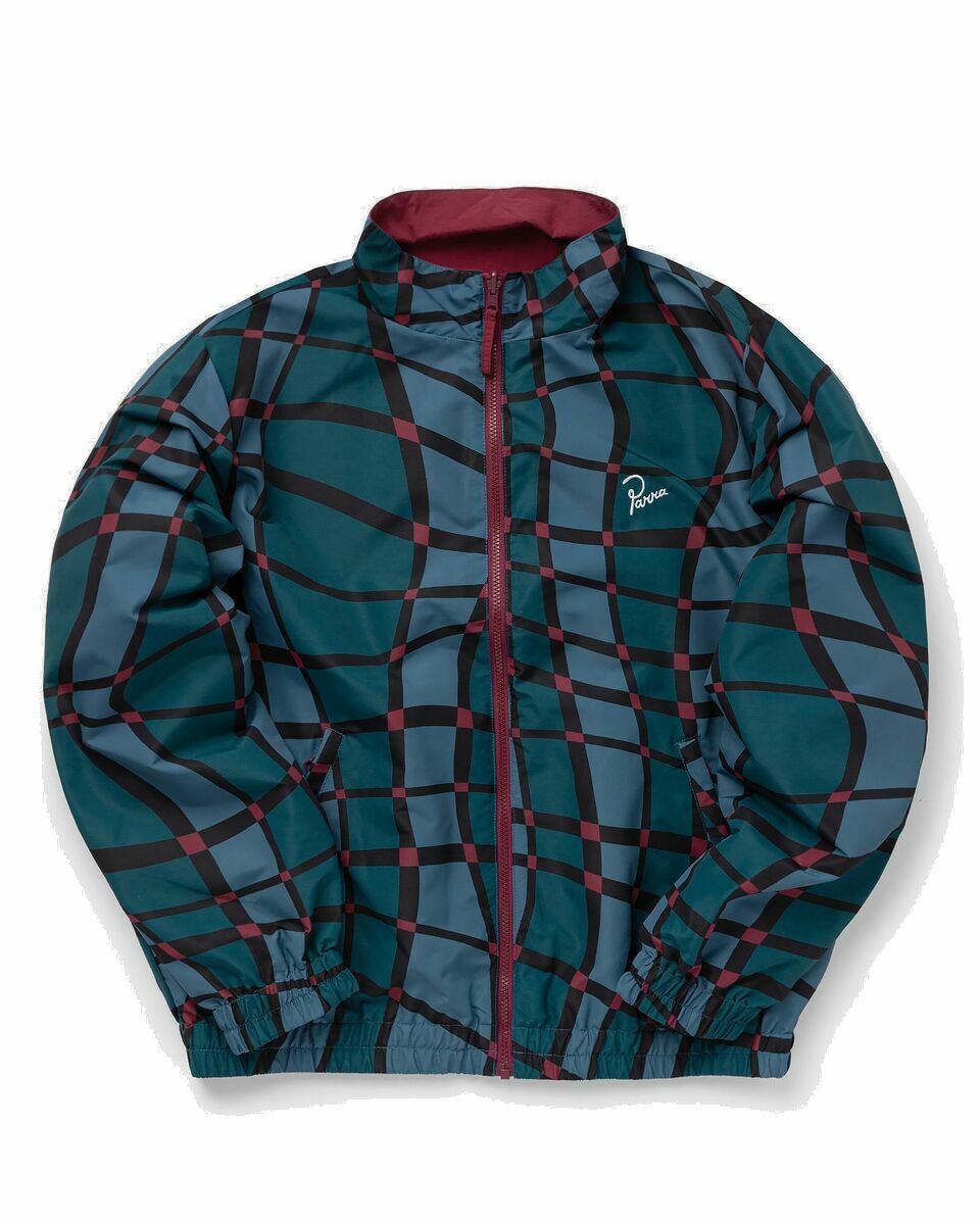 Photo: By Parra Squared Waves Pattern Track Top Green - Mens - Track Jackets