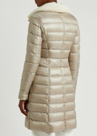 Herno Quilted Faux Fur-trimmed Shell Jacket Cream