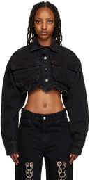 Lado Bokuchava Black Cropped Denim Jacket
