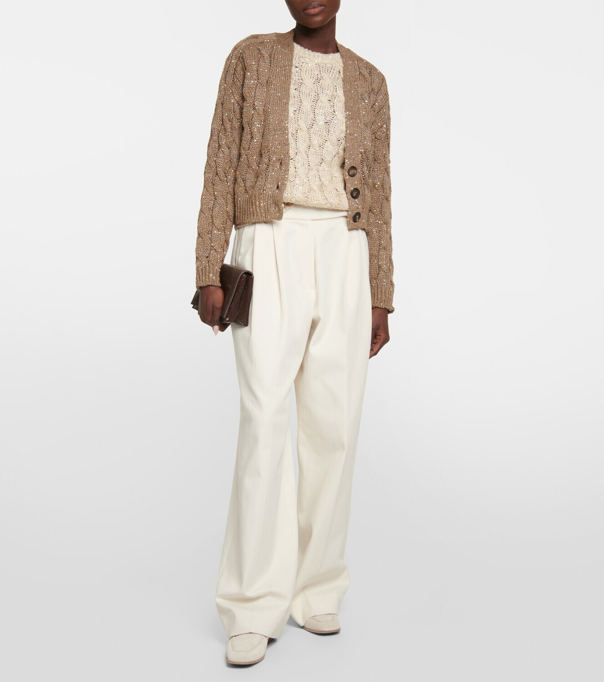 Brunello Cucinelli Cable-knit embellished sweater