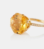 Ileana Makri 18kt yellow gold ring with orange citrine and diamonds