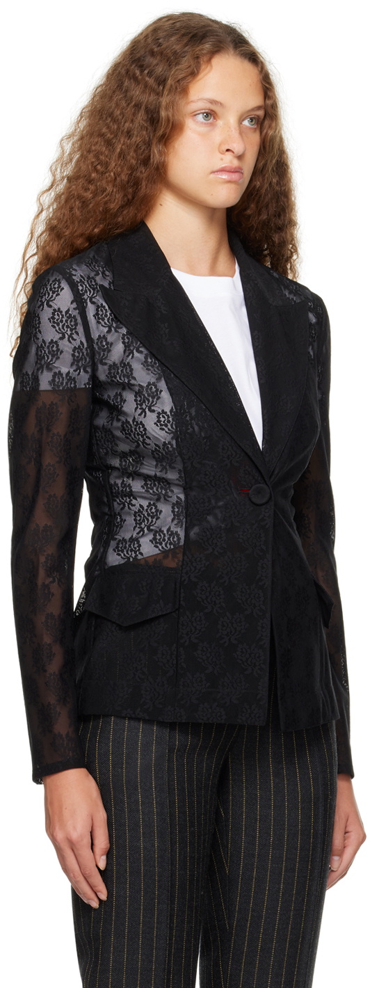 Moschino Black Sheer Blazer Moschino