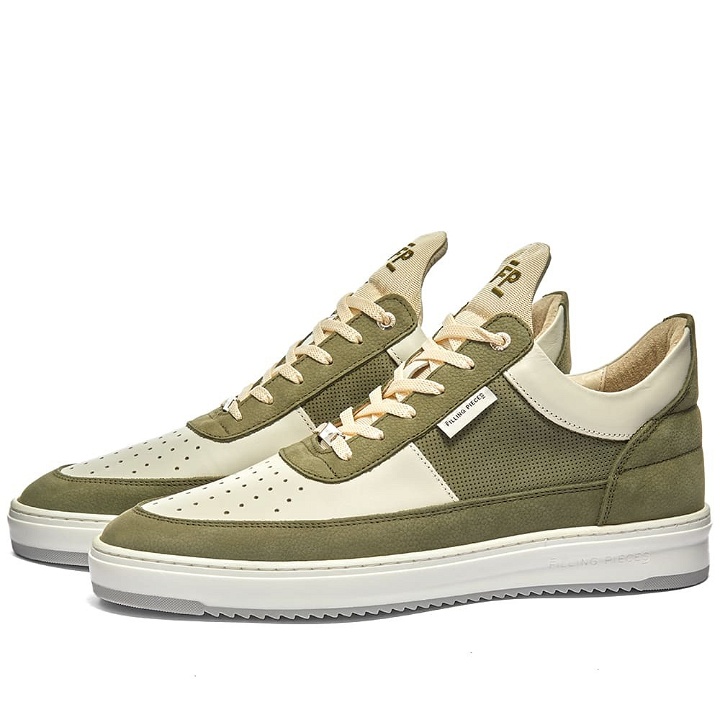 Photo: Filling Pieces Men's Low Top Game Sneakers in Green