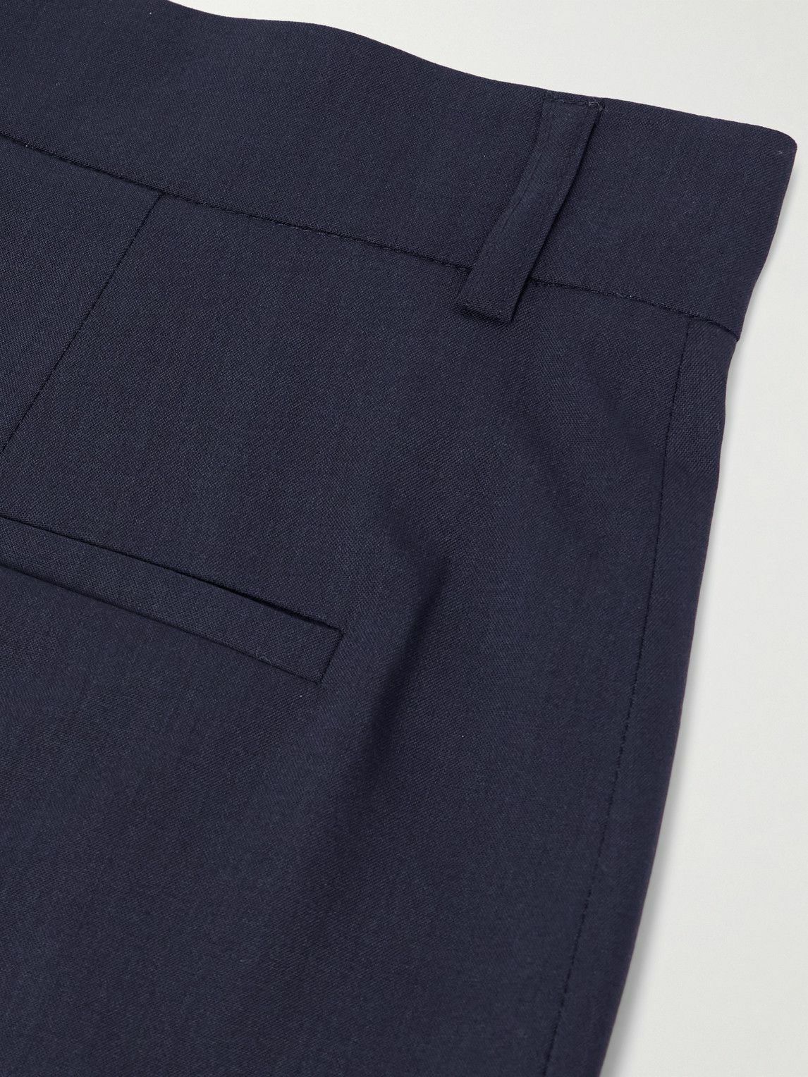 De Bonne Facture - Artist Wide-Leg Pleated Wool Trousers - Blue