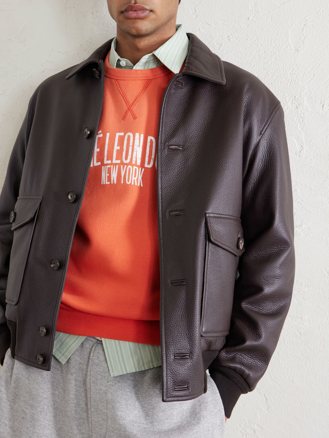 Aimé Leon Dore - Logo-Print Cotton-Blend Jersey Sweatshirt - Orange