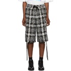Faith Connexion Black and White Tweed Laced Check Shorts