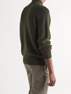 CANALI - Ribbed Merino Wool Mock-Neck Sweater - Green