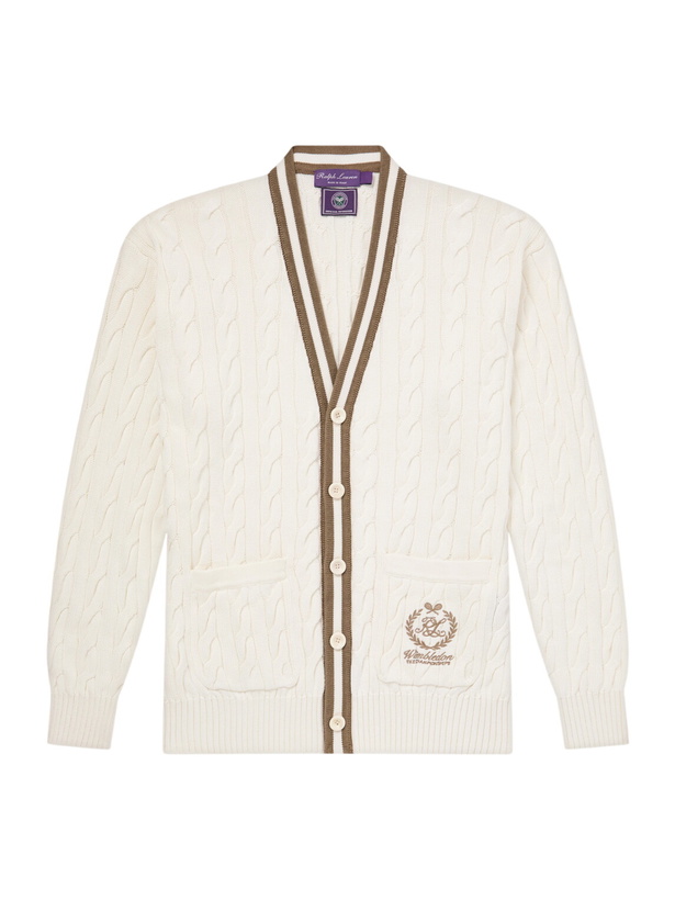 Photo: Ralph Lauren Purple label - Wimbledon Capsule Cotton and Silk Cardigan - Neutrals