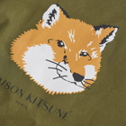 Maison Kitsuné Men's Fox Head Tote Bag in Dark Khaki