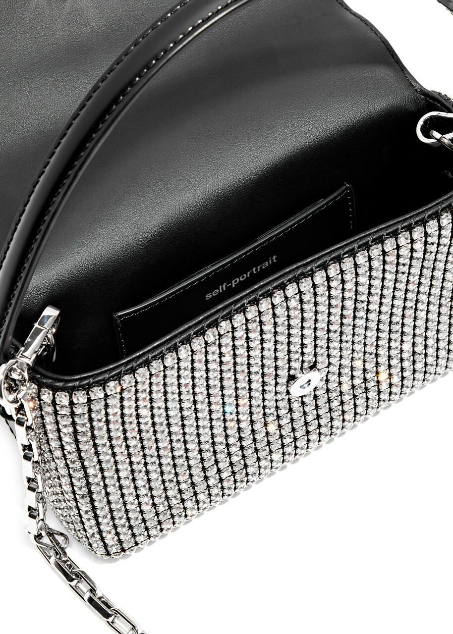 Self-portrait Micro Crystal-embellished top Handle bag - Silver - One Size